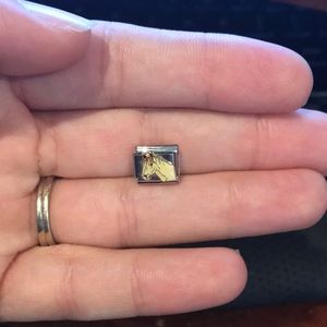 Italian Charm Bracelet White Brown Horse Charm